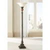 Kathy Ireland Vintage Torchiere Floor Lamp 72" Tall Bronze Tortoise Shell Font Frosted Glass Shade For Living Room Reading House -Kathy Ireland GUEST 6c4a6b14 7b4a 46a4 a599 9ea2d27bfc22