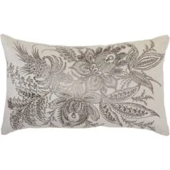 14"x20" Oversize Metallic Florals Lumbar Throw Pillow - Kathy Ireland Home -Kathy Ireland GUEST 737cd99d ad3f 41c5 844c 57910a08a72e