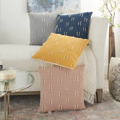 18"x18" Broken Striped Square Throw Pillow - Kathy Ireland Home 3 18"x18" Broken Striped Square Throw Pillow - Kathy Ireland Home