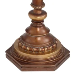 Kathy Ireland Hyde Park Vintage Rustic Floor Lamps With Glass Tray Tables 65" Tall Set Of 2 Bronze Nightlight Beige Fabric Bell Shade For Living Room -Kathy Ireland GUEST a00ef101 09bc 4017 a1fc 5bab303d8ab8