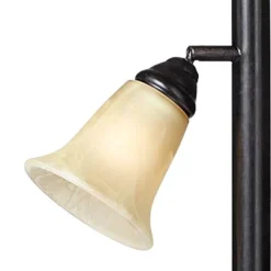 Kathy Ireland Sonnett Vintage Rustic Torchiere Floor Lamp With Side Lights 72" Tall Bronze Champagne Alabaster Glass Shade For Living Room Reading -Kathy Ireland GUEST c70ed14d 8172 42e8 8f34 88d66095f37a