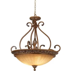 Kathy Ireland Sterling Estate Golden Bronze Pendant Chandelier 26 1/2" Wide Rustic Champagne Bowl Shade 3-Light Fixture For Dining Room Kitchen Island -Kathy Ireland GUEST e8c44eec 4da0 40e7 8e63 30f6c9088e63