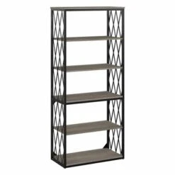 City Park Industrial 5 Shelf Bookcase By Kathy Ireland Home - Dark Gray Hickory -Kathy Ireland a1d1bae9 42f3 4665 b7b4 8ae75825a5bb