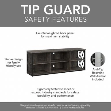 City Park Industrial TV Stand For 70 Inch TV By Kathy Ireland Home - Dark Gray Hickory 21 City Park Industrial TV Stand For 70 Inch TV By Kathy Ireland Home - Dark Gray Hickory - Image 19