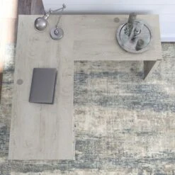 Cottage Grove 60W L Shaped Desk With Storage By Bush Furniture - Reclaimed Pine -Kathy Ireland a50b6c92 3190 4220 a017 90e430d6a4f9