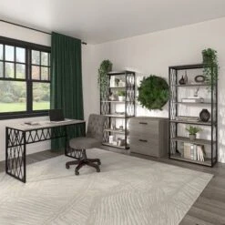 City Park 2 Drawer Mobile File Cabinet By Kathy Ireland Home - Dark Gray Hickory -Kathy Ireland a542f3af 164a 4c9c 9bac cc37f15fd1fe