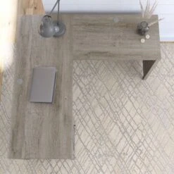 Cottage Grove 60W L Shaped Desk With Storage By Bush Furniture - Restored Gray -Kathy Ireland a82745d3 a0c0 40c2 9e17 b2955ab9aa62