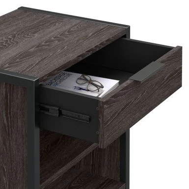 Atria Small Nightstand With Drawer And Shelves By Bush Furniture - Charcoal Gray 11 Atria Small Nightstand With Drawer And Shelves By Bush Furniture - Charcoal Gray - Image 9