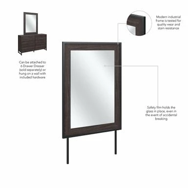 Atria Bedroom Mirror By Bush Furniture - Platinum Gray 8 Atria Bedroom Mirror By Bush Furniture - Platinum Gray - Image 6