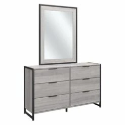 Atria 6 Drawer Dresser With Mirror By Bush Furniture - Charcoal Gray -Kathy Ireland bbb8f803 1f28 469d a136 4f887700ea4d