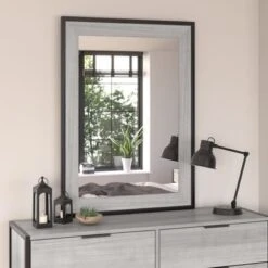 Atria Bedroom Mirror By Bush Furniture - Platinum Gray