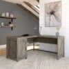Cottage Grove 60W L Shaped Desk With Storage By Bush Furniture - Restored Gray