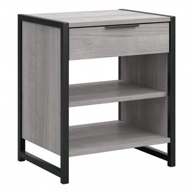 Atria Small Nightstand With Drawer And Shelves By Bush Furniture - Modern Hickory 17 Atria Small Nightstand With Drawer And Shelves By Bush Furniture - Modern Hickory - Image 15