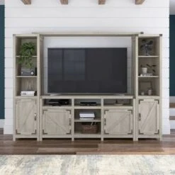 Cottage Grove 65W Farmhouse TV Stand For 75 Inch TV By Bush Furniture - Restored Gray -Kathy Ireland c3e83ae9 6325 42b9 8ba0 238b7e9e2770