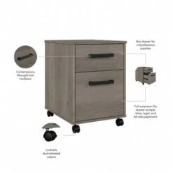 City Park 2 Drawer Mobile File Cabinet By Kathy Ireland Home - Dark Gray Hickory -Kathy Ireland c483264d 2dab 4775 bbd5 3ba5c354eb0c