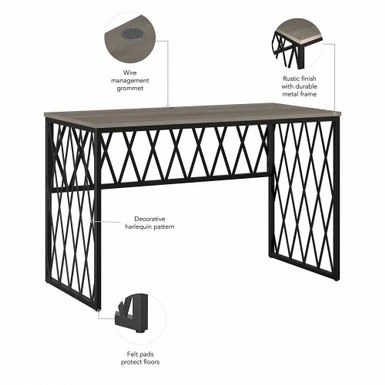 City Park 48W Industrial Writing Desk By Kathy Ireland Home - Driftwood Gray 11 City Park 48W Industrial Writing Desk By Kathy Ireland Home - Driftwood Gray - Image 9