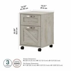 Cottage Grove 2 Drawer Mobile File Cabinet By Bush Furniture - Restored Gray -Kathy Ireland ce204479 2f4b 4330 9e1c 89d7dc206fb4