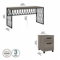 City Park 60W Writing Desk With Drawers By Kathy Ireland Home - Driftwood Gray -Kathy Ireland d0ff8d30 c0cb 4361 9eac 508b11882ce5