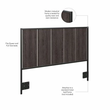 Atria Full/Queen Size Headboard By Bush Furniture - Platinum Gray 8 Atria Full/Queen Size Headboard By Bush Furniture - Platinum Gray - Image 6