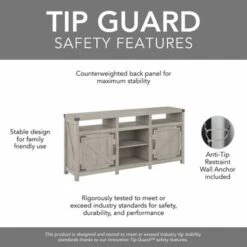 Cottage Grove 65W Farmhouse TV Stand For 75 Inch TV By Bush Furniture - Restored Gray -Kathy Ireland d256d7ac cb66 4fcf 8739 3dda7ad08b5d