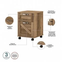 Cottage Grove 2 Drawer Mobile File Cabinet By Bush Furniture - Reclaimed Pine -Kathy Ireland dbdbaa4c c1d2 4db5 a4a8 8354c13555fc