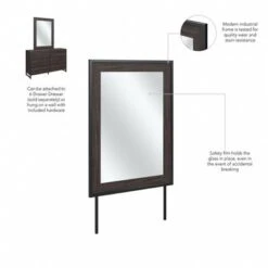 Atria Bedroom Mirror By Bush Furniture - Charcoal Gray -Kathy Ireland e5f86f57 178e 4dcf b546 cf98e0a2548a