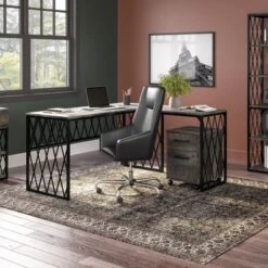 City Park 60W Industrial Writing Desk By Kathy Ireland Home - Driftwood Gray -Kathy Ireland e9161531 73a5 4067 b1c0 dfc0804df71f