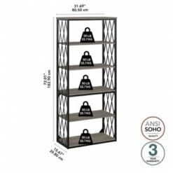 City Park Industrial 5 Shelf Bookcase By Kathy Ireland Home - Driftwood Gray 33 City Park Industrial 5 Shelf Bookcase By Kathy Ireland Home - Driftwood Gray -Kathy Ireland ee123f68 7efb 49b9 bf68 3630ff3de657