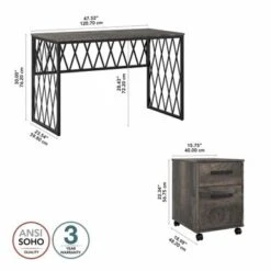 City Park 48W Writing Desk With Drawers By Kathy Ireland Home - Driftwood Gray -Kathy Ireland f142e22c e81d 45bd 9476 d9021aeb3f52