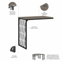 City Park 32W Desk Return By Kathy Ireland Home - Dark Gray Hickory -Kathy Ireland f42c1e4f 8e3f 4d7e b8db bcd3c2fb2da2