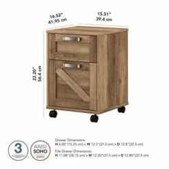 Cottage Grove 2 Drawer Mobile File Cabinet By Bush Furniture - Reclaimed Pine -Kathy Ireland f8684e9d ff38 4b0a 820f f51afcaaf42f