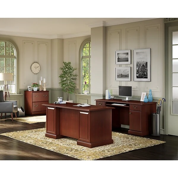 Kathy Ireland® Home By Bush Furniture Bennington Credenza Desk, Harvest Cherry (WC65510-03K) 7 Kathy Ireland® Home By Bush Furniture Bennington Credenza Desk, Harvest Cherry (WC65510-03K) - Image 5