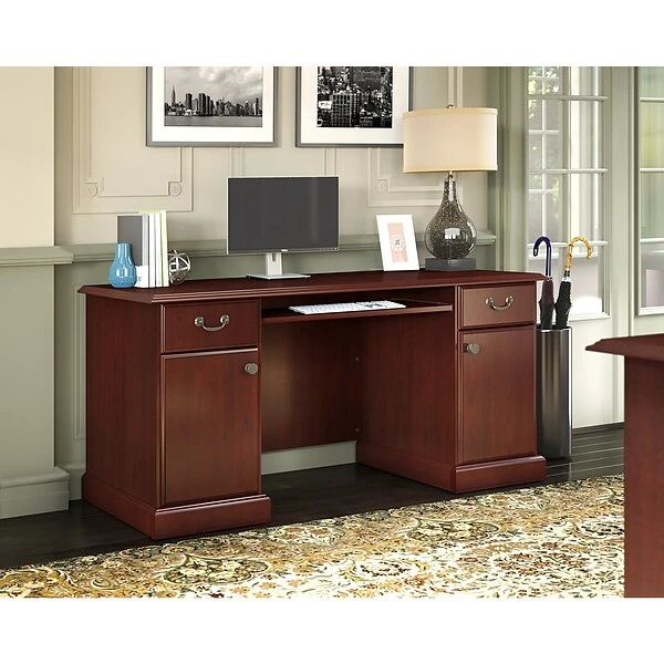 Kathy Ireland® Home By Bush Furniture Bennington Credenza Desk, Harvest Cherry (WC65510-03K) 3 Kathy Ireland® Home By Bush Furniture Bennington Credenza Desk, Harvest Cherry (WC65510-03K)