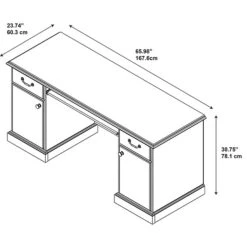 Kathy Ireland® Home By Bush Furniture Bennington Credenza Desk, Harvest Cherry (WC65510-03K) 13 Kathy Ireland® Home By Bush Furniture Bennington Credenza Desk, Harvest Cherry (WC65510-03K) -Kathy Ireland m007128812 s7