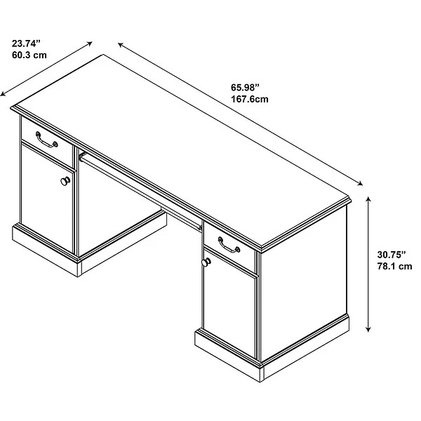 Kathy Ireland® Home By Bush Furniture Bennington Credenza Desk, Harvest Cherry (WC65510-03K) 6 Kathy Ireland® Home By Bush Furniture Bennington Credenza Desk, Harvest Cherry (WC65510-03K) - Image 4