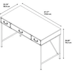 Kathy Ireland® Home By Bush Furniture Ironworks 48W Writing Desk, Vintage Golden Pine (KI50101-03) -Kathy Ireland m007138146 s7