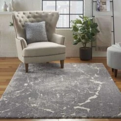 Kathy Ireland Sahara KI393 Ivory - Slate Area Rug
