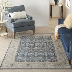 Kathy Ireland Malta MAI14 Blue - Grey Area Rug