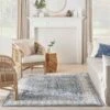 Kathy Ireland American Manor AMR01 Blue - Ivory Area Rug