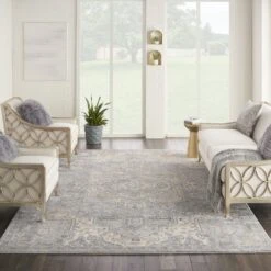 Kathy Ireland Moroccan Celebration KI382 Silver Area Rug