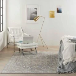 Kathy Ireland Grand Villa KI80 Silver Grey Area Rug