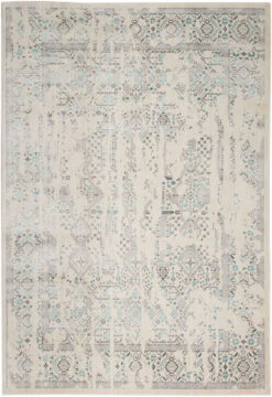 Kathy Ireland Silver Screen Ki343 Ivory - Teal Area Rug