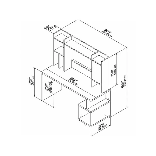 Kathy Ireland® Home By Bush Furniture Madison Avenue 60" Writing Desk, Modern Gray (MDS002MG) 6 Kathy Ireland® Home By Bush Furniture Madison Avenue 60" Writing Desk, Modern Gray (MDS002MG) - Image 4