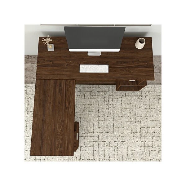 Kathy Ireland® Home By Bush Furniture Madison Avenue 60" L-Shaped Desk With Lateral File Cabinet, Modern Walnut (MDS005MW) 4 Kathy Ireland® Home By Bush Furniture Madison Avenue 60" L-Shaped Desk With Lateral File Cabinet, Modern Walnut (MDS005MW) - Image 2