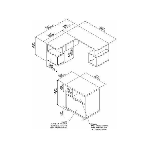 Kathy Ireland® Home By Bush Furniture Madison Avenue 60" L-Shaped Desk With Lateral File Cabinet, Modern Walnut (MDS005MW) 6 Kathy Ireland® Home By Bush Furniture Madison Avenue 60" L-Shaped Desk With Lateral File Cabinet, Modern Walnut (MDS005MW) - Image 4
