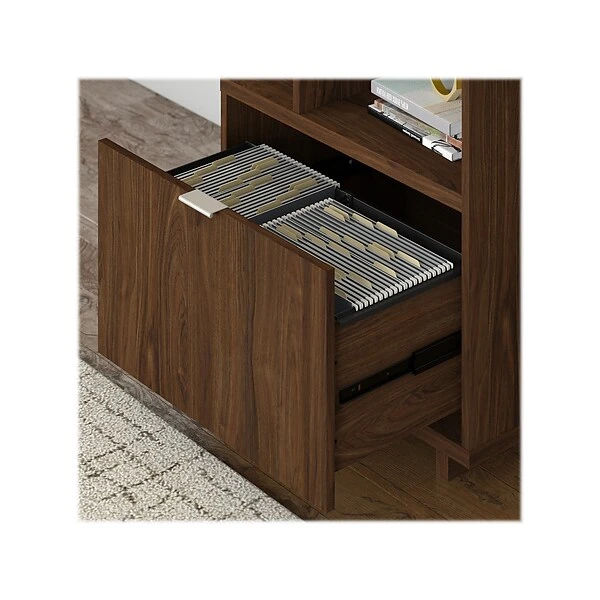 Kathy Ireland® Home By Bush Furniture Madison Avenue 60" L-Shaped Desk With Lateral File Cabinet, Modern Walnut (MDS005MW) 7 Kathy Ireland® Home By Bush Furniture Madison Avenue 60" L-Shaped Desk With Lateral File Cabinet, Modern Walnut (MDS005MW) - Image 5