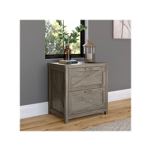 Kathy Ireland® Home By Bush Furniture 2-Drawer Lateral File Cabinet, Letter/Legal, Restored Gray, 29" (CGF129RTG-03) 3 Kathy Ireland® Home By Bush Furniture 2-Drawer Lateral File Cabinet, Letter/Legal, Restored Gray, 29" (CGF129RTG-03)