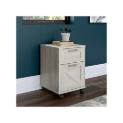 Kathy Ireland® Home By Bush Furniture 2-Drawer Vertical File Cabinet, Mobile, Letter/Legal, Cottage White, 17"