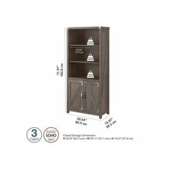 Kathy Ireland® Home By Bush Furniture Cottage Grove 5-Shelf 72"H Bookcase, Restored Gray (CGB132RTG-03) -Kathy Ireland sp116167446 s7