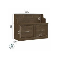 Kathy Ireland® Home By Bush Furniture Woodland 32" Entryway Bench With Doors, Ash Brown (WDL005ABR) -Kathy Ireland sp117517660 s7